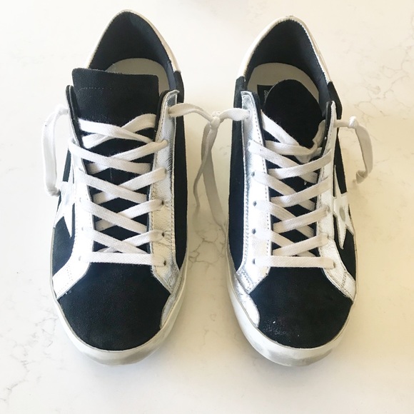 Golden Goose Shoes - GOLDEN GOOSE Black suede & Silver Leather SZ 40